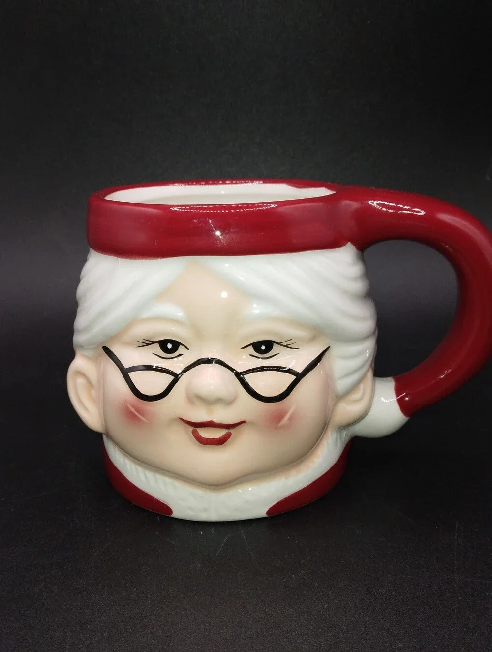 Vintage Pottery Barn Figural Mrs. Claus Mug, Ceramic READ